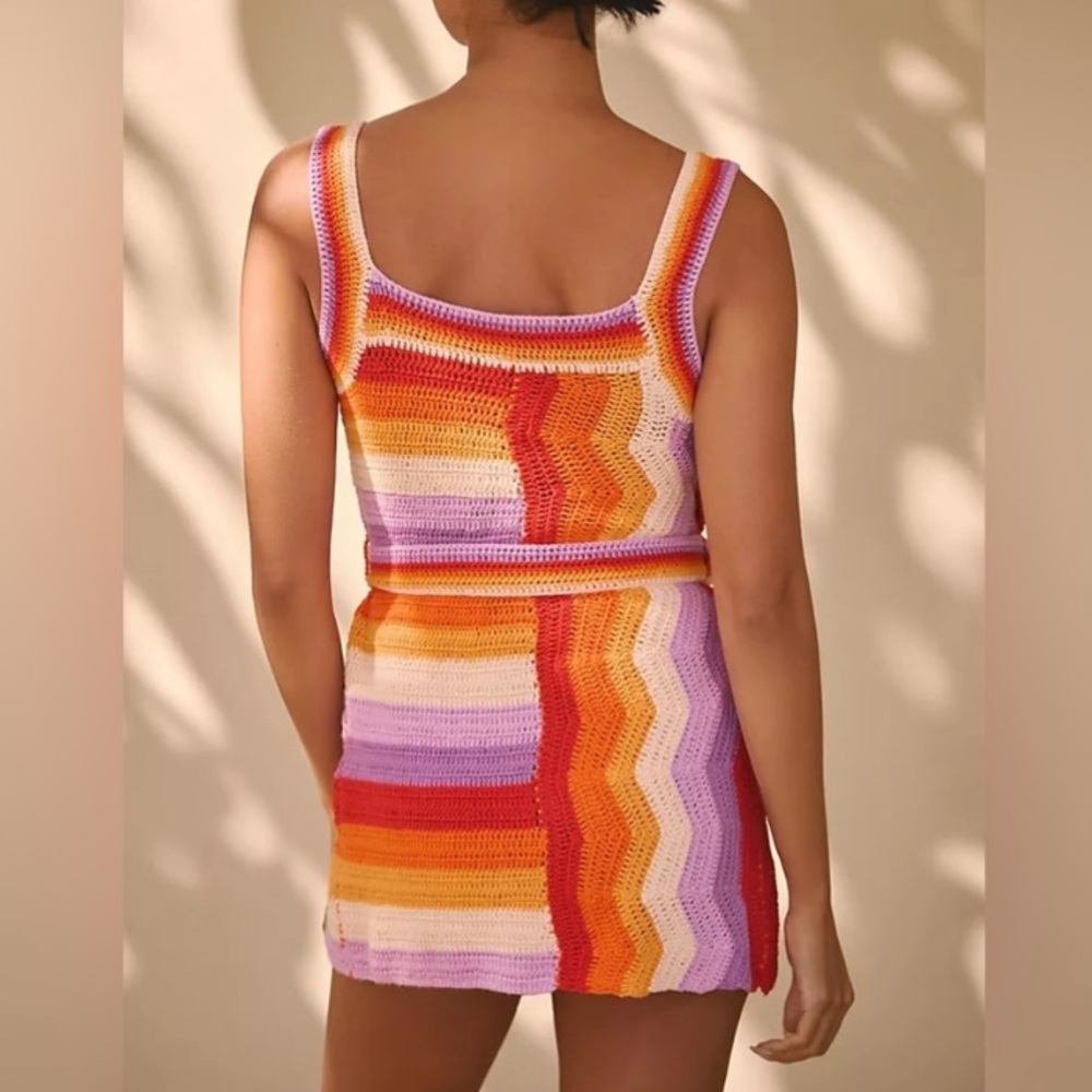 New FARM Rio Colorful Crochet Mini Dress - Picture 2 of 3